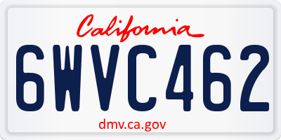 CA license plate 6WVC462