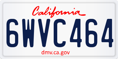 CA license plate 6WVC464