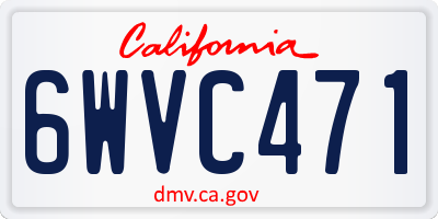 CA license plate 6WVC471