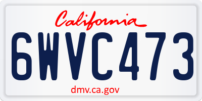 CA license plate 6WVC473