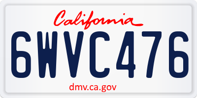 CA license plate 6WVC476