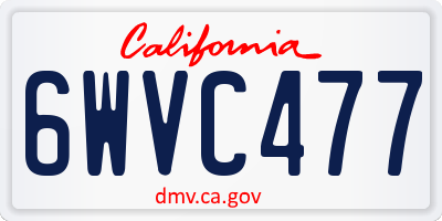 CA license plate 6WVC477
