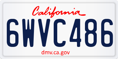 CA license plate 6WVC486