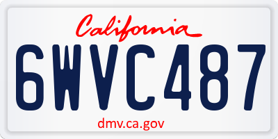 CA license plate 6WVC487