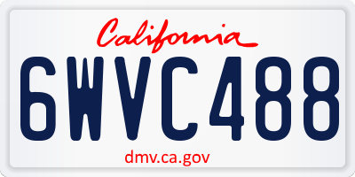 CA license plate 6WVC488