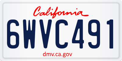 CA license plate 6WVC491