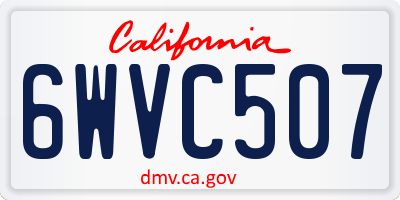 CA license plate 6WVC507