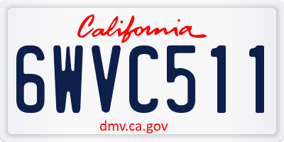 CA license plate 6WVC511