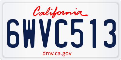 CA license plate 6WVC513