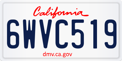 CA license plate 6WVC519