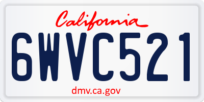 CA license plate 6WVC521