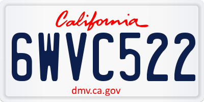 CA license plate 6WVC522