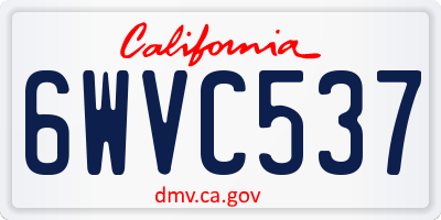 CA license plate 6WVC537