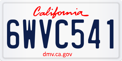 CA license plate 6WVC541