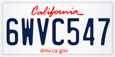 CA license plate 6WVC547
