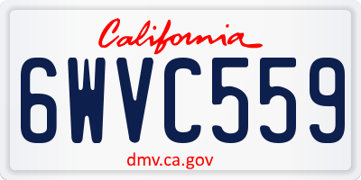 CA license plate 6WVC559