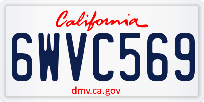 CA license plate 6WVC569