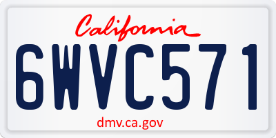 CA license plate 6WVC571