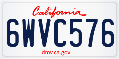 CA license plate 6WVC576