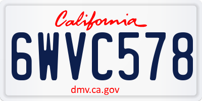 CA license plate 6WVC578
