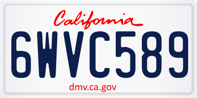 CA license plate 6WVC589