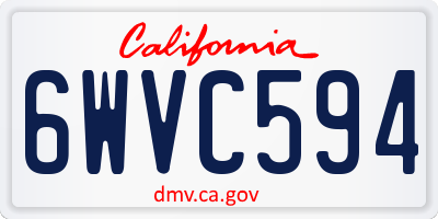 CA license plate 6WVC594