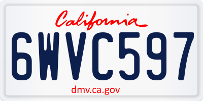 CA license plate 6WVC597
