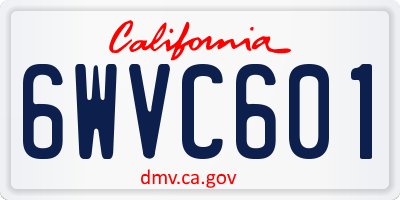 CA license plate 6WVC601