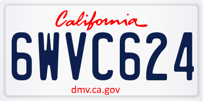 CA license plate 6WVC624