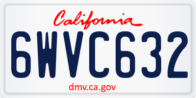 CA license plate 6WVC632