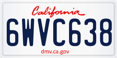 CA license plate 6WVC638