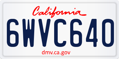 CA license plate 6WVC640