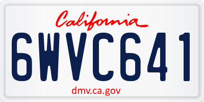 CA license plate 6WVC641