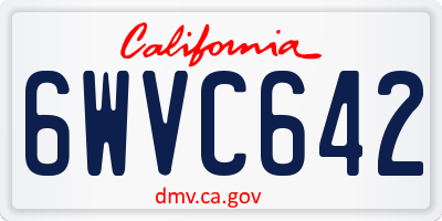CA license plate 6WVC642