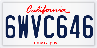 CA license plate 6WVC646