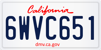 CA license plate 6WVC651