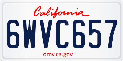 CA license plate 6WVC657
