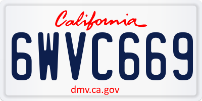 CA license plate 6WVC669