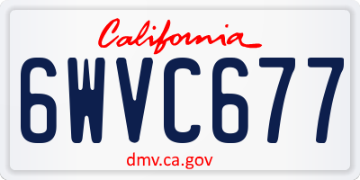 CA license plate 6WVC677