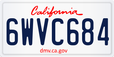 CA license plate 6WVC684
