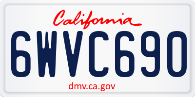 CA license plate 6WVC690
