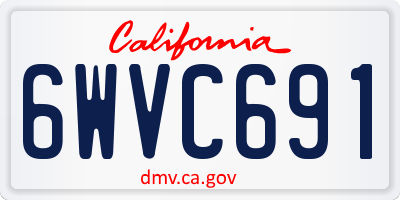 CA license plate 6WVC691