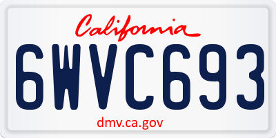 CA license plate 6WVC693