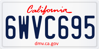 CA license plate 6WVC695