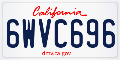 CA license plate 6WVC696