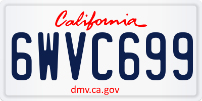CA license plate 6WVC699