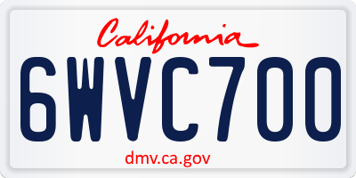 CA license plate 6WVC700