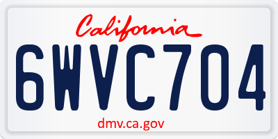 CA license plate 6WVC704