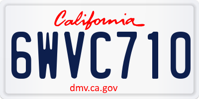 CA license plate 6WVC710