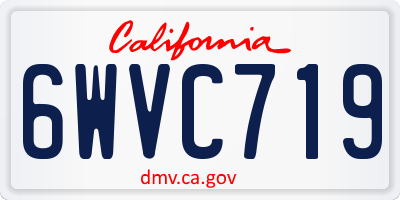 CA license plate 6WVC719